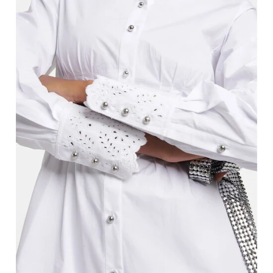 Paco Rabanne Broderie Anglaise Cotton Shirt Dress 4 Paco Rabanne Broderie Anglaise Cotton Shirt Dress - Image 4
