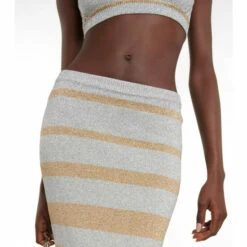 Paco Rabanne Striped Metallic Knit Maxi Skirt -Paco Rabanne Elegant Store unnamed file 115