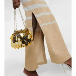 Paco Rabanne Striped Metallic Knit Maxi Skirt -Paco Rabanne Elegant Store unnamed file 116