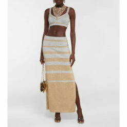 Paco Rabanne Metallic Knit Crop Top