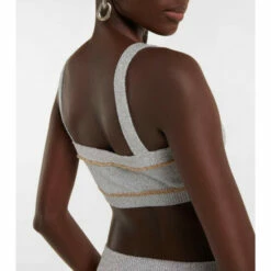 Paco Rabanne Metallic Knit Crop Top -Paco Rabanne Elegant Store unnamed file 139