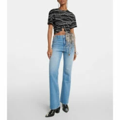 Paco Rabanne Embellished High-rise Bootcut Jeans