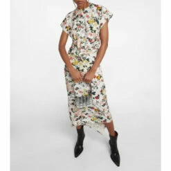 Paco Rabanne Floral Jersey Midi Dress