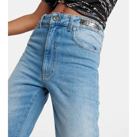 Paco Rabanne Embellished High-rise Bootcut Jeans 3 Paco Rabanne Embellished High-rise Bootcut Jeans - Image 3