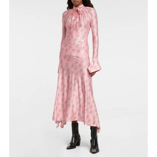 Paco Rabanne Floral Tie-neck Maxi Dress 1 Paco Rabanne Floral Tie-neck Maxi Dress