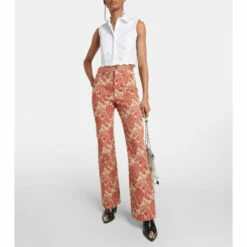Paco Rabanne Jacquard High-rise Flared Pants