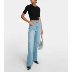 Paco Rabanne Chain-embellished Wool-blend Top