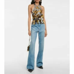 Paco Rabanne Embellished Halterneck Top