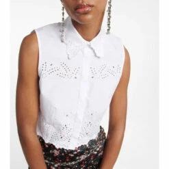 Paco Rabanne Broderie Anglaise Cotton Top -Paco Rabanne Elegant Store unnamed file 222