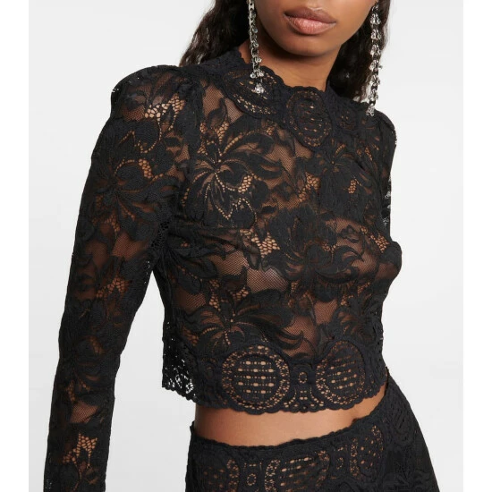 Paco Rabanne Semi-sheer Cropped Lace Top 3 Paco Rabanne Semi-sheer Cropped Lace Top - Image 3