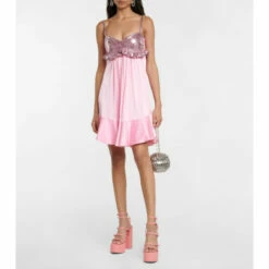 Paco Rabanne Chainmail And Faille Minidress