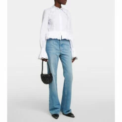 Paco Rabanne Peplum Cotton Poplin Shirt