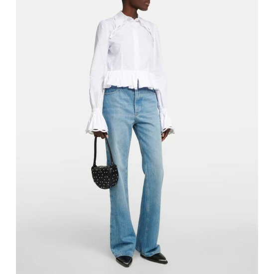 Paco Rabanne Peplum Cotton Poplin Shirt 1 Paco Rabanne Peplum Cotton Poplin Shirt