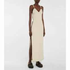 Paco Rabanne Embellished Knit Midi Dress