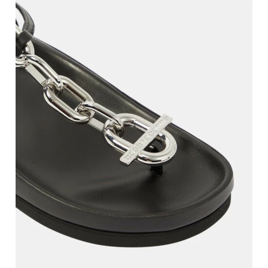 Paco Rabanne XL Link Leather Thong Sandals 5 Paco Rabanne XL Link Leather Thong Sandals - Image 5