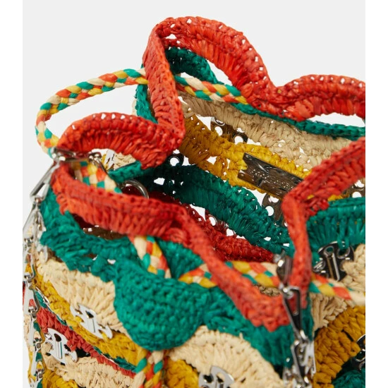 Paco Rabanne Embellished Raffia Bucket Bag 2 Paco Rabanne Embellished Raffia Bucket Bag - Image 2