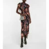 Paco Rabanne Floral Paisley Draped Midi Dress