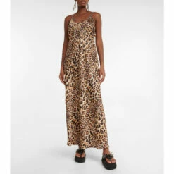 Paco Rabanne Embellished Leopard-print Maxi Dress