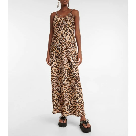 Paco Rabanne Embellished Leopard-print Maxi Dress 1 Paco Rabanne Embellished Leopard-print Maxi Dress
