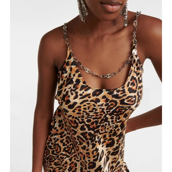 Paco Rabanne Embellished Leopard-print Maxi Dress 3 Paco Rabanne Embellished Leopard-print Maxi Dress - Image 3