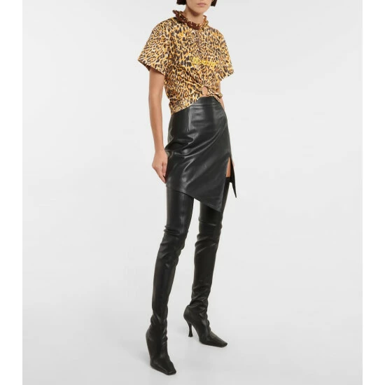 Paco Rabanne Leopard-print Cotton T-shirt 1 Paco Rabanne Leopard-print Cotton T-shirt