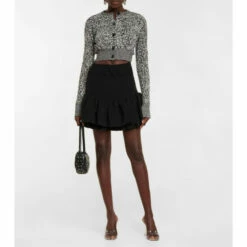 Paco Rabanne Cropped Cotton-blend Knit Cardigan