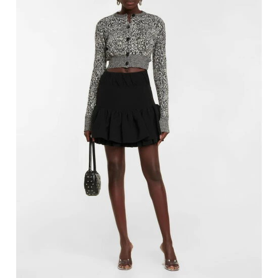 Paco Rabanne Cropped Cotton-blend Knit Cardigan 1 Paco Rabanne Cropped Cotton-blend Knit Cardigan