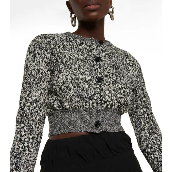 Paco Rabanne Cropped Cotton-blend Knit Cardigan 3 Paco Rabanne Cropped Cotton-blend Knit Cardigan - Image 3