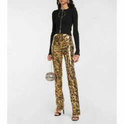 Paco Rabanne Sequined High-rise Slim Pants