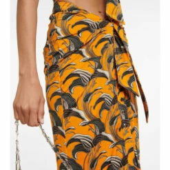 Paco Rabanne Tie-detail Printed Midi Skirt -Paco Rabanne Elegant Store unnamed file 438
