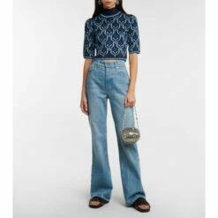 Paco Rabanne Jacquard High-neck Crop Top