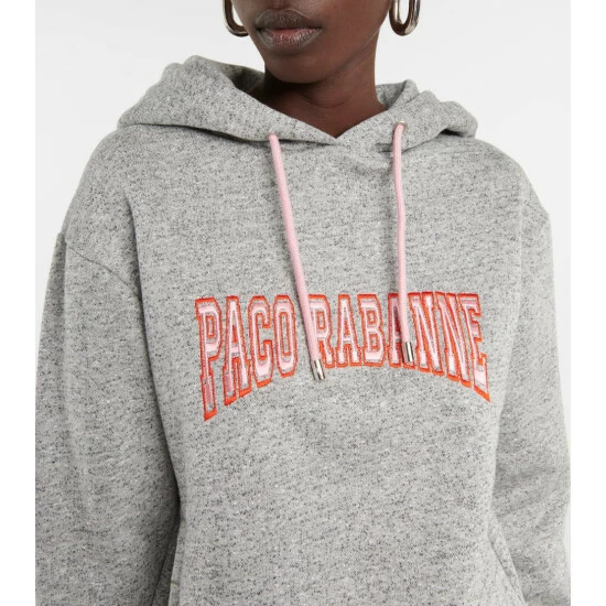 Paco Rabanne Embroidered Cotton Jersey Hoodie 3 Paco Rabanne Embroidered Cotton Jersey Hoodie - Image 3