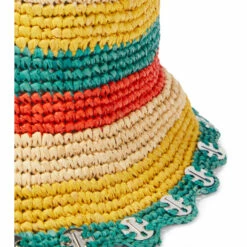 Paco Rabanne Embellished Striped Raffia Bucket Hat -Paco Rabanne Elegant Store unnamed file 467