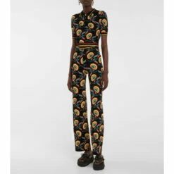 Paco Rabanne Floral Jacquard High-rise Flared Pants