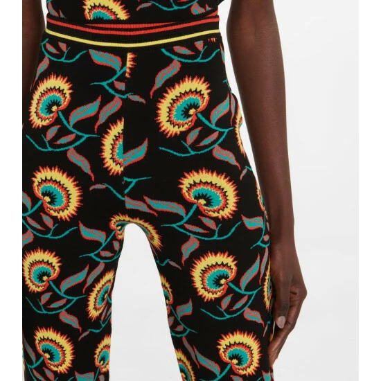 Paco Rabanne Floral Jacquard High-rise Flared Pants 3 Paco Rabanne Floral Jacquard High-rise Flared Pants - Image 3