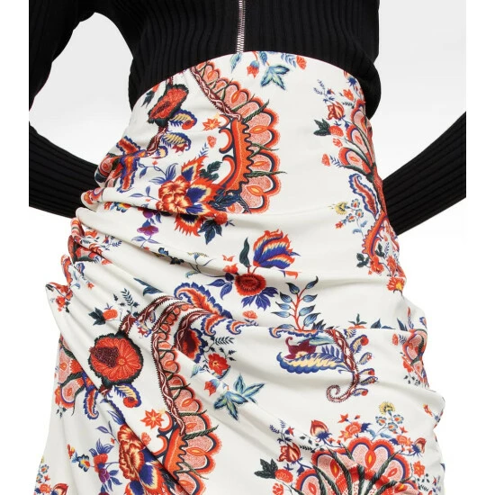 Paco Rabanne Floral Ruched Midi Skirt 3 Paco Rabanne Floral Ruched Midi Skirt - Image 3