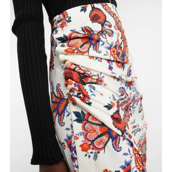 Paco Rabanne Floral Ruched Midi Skirt 4 Paco Rabanne Floral Ruched Midi Skirt - Image 4