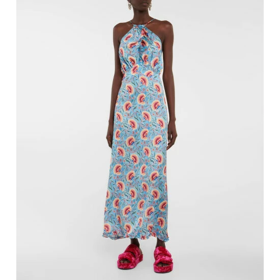 Paco Rabanne Floral Halterneck Maxi Dress 1 Paco Rabanne Floral Halterneck Maxi Dress