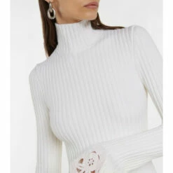 Paco Rabanne Crochet-trimmed Wool-blend Top -Paco Rabanne Elegant Store unnamed file 536