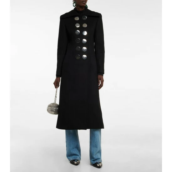 Paco Rabanne Embellished Wool-blend Coat 1 Paco Rabanne Embellished Wool-blend Coat