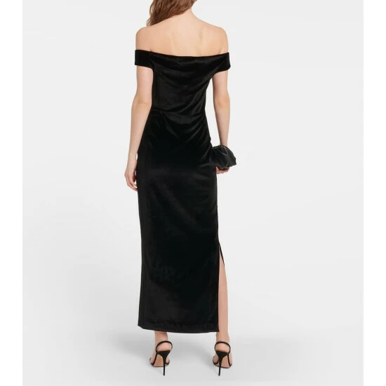 Nanushka Lucy Off-shoulder Velvet Maxi Dress 2 Nanushka Lucy Off-shoulder Velvet Maxi Dress - Image 2