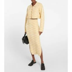 Nanushka Bria Jacquard Cotton-blend Midi Skirt