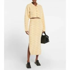 Nanushka Zefa Jacquard Cotton-blend Cardigan