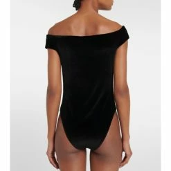 Nanushka Gesa Off-shoulder Velvet Bodysuit -Paco Rabanne Elegant Store unnamed file 667