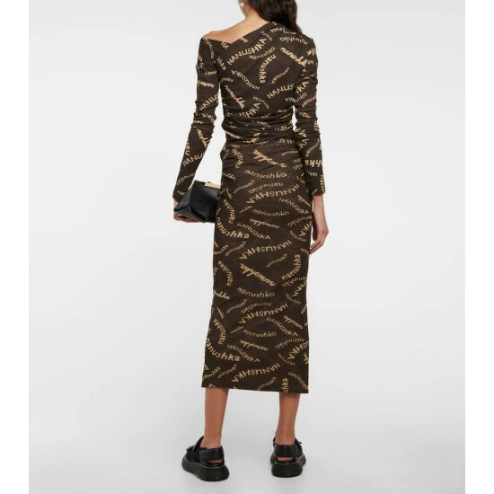 Nanushka Taina Logo Mesh Midi Skirt 2 Nanushka Taina Logo Mesh Midi Skirt - Image 2