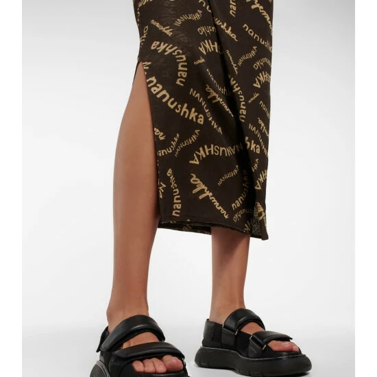 Nanushka Taina Logo Mesh Midi Skirt 4 Nanushka Taina Logo Mesh Midi Skirt - Image 4