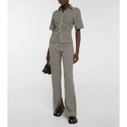 Nanushka Tabbie Gingham Seersucker Pants