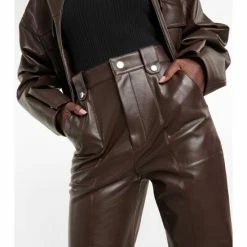 Nanushka Zelda Straight Leather-blend Pants -Paco Rabanne Elegant Store unnamed file 803