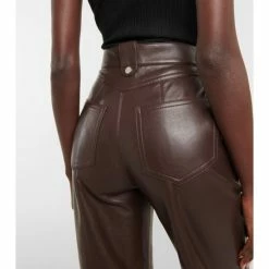 Nanushka Zelda Straight Leather-blend Pants -Paco Rabanne Elegant Store unnamed file 804