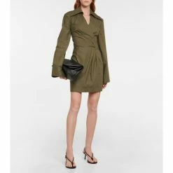 Nanushka Esma Cotton Wrap Minidress